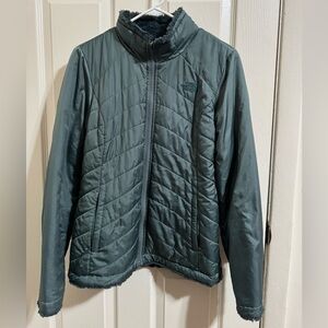The North Face Forest Green Reversible Zip Up Jacket